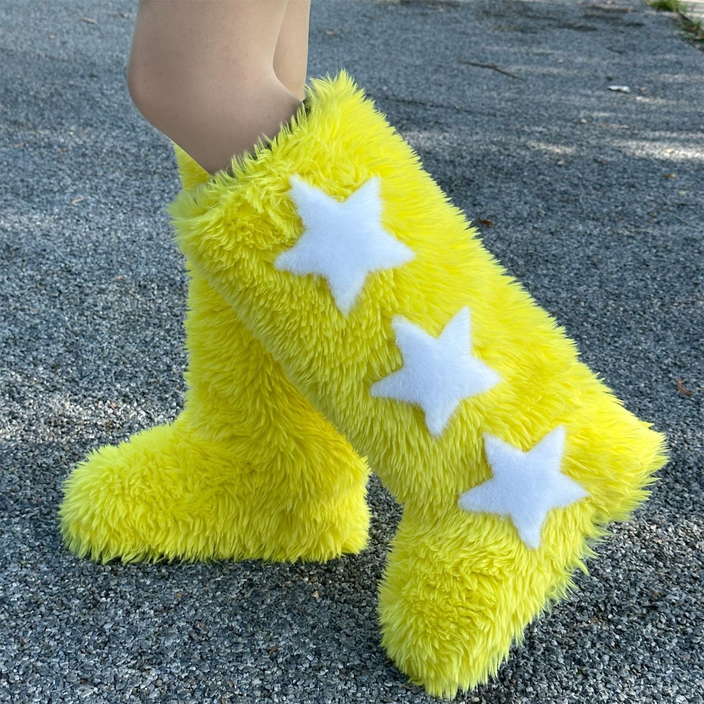 Flat Heel High-top Warm Winter Long Tube Fur Boots