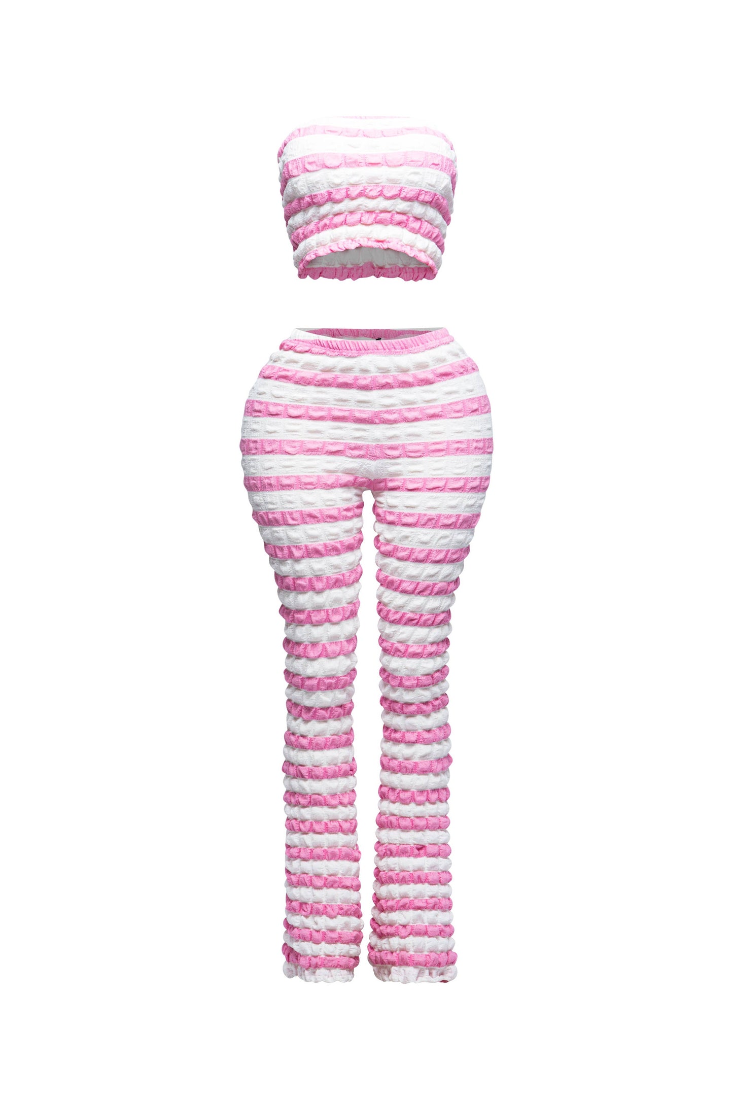 Popcorn Fabric Tube Top And Pants