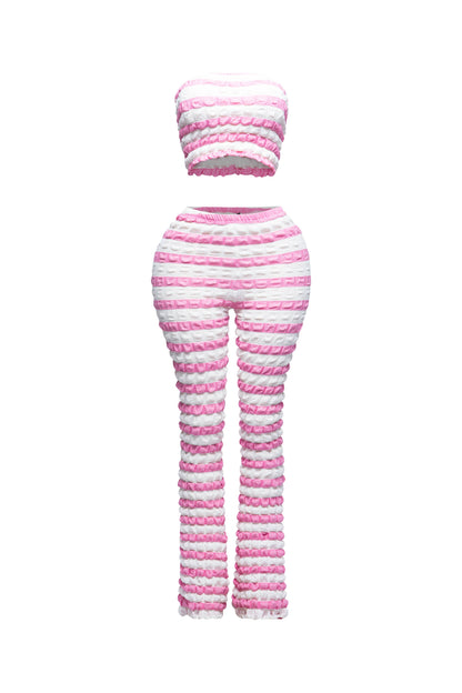 Popcorn Fabric Tube Top And Pants