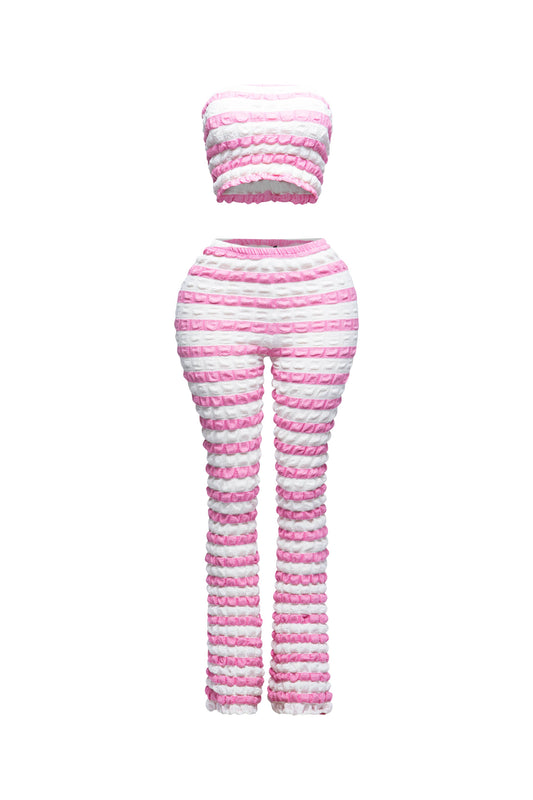 Popcorn Fabric Tube Top And Pants