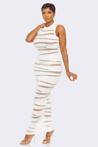 SEE-THROUGH MAXI DRESS