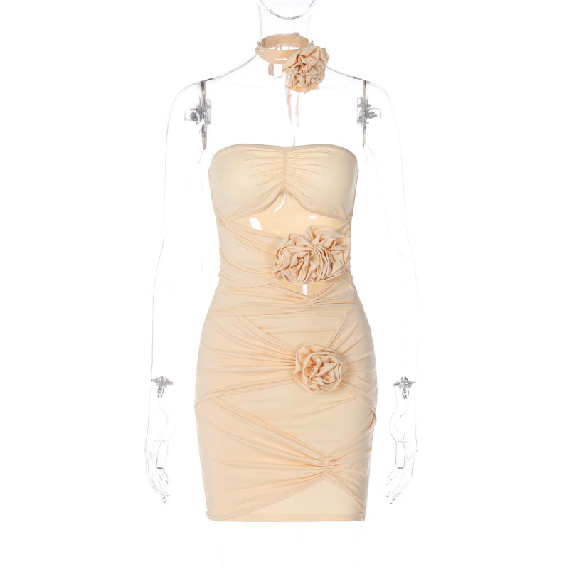 Spring Women's Flower Design Short Dress