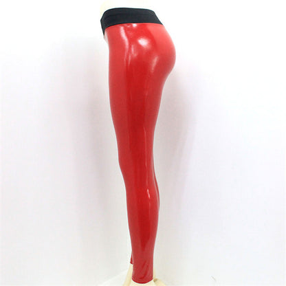 Women's Leather Elastic High Waist Leggings