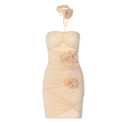 Spring Women's Flower Design Short Dress