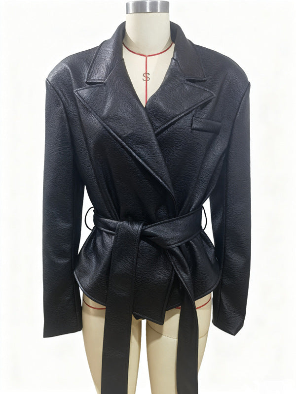 Motorcycle Cool Strapped Temperament Leather Jacket