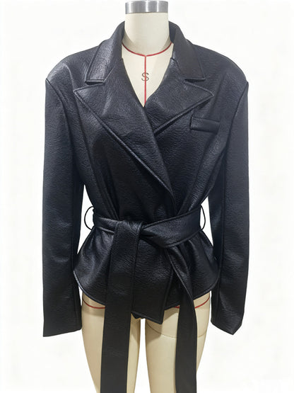 Motorcycle Cool Strapped Temperament Leather Jacket