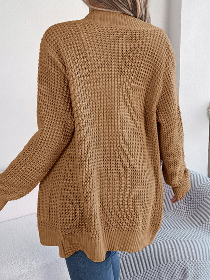 Casual Pocket Long Sleeve Knit Cardigan Sweater