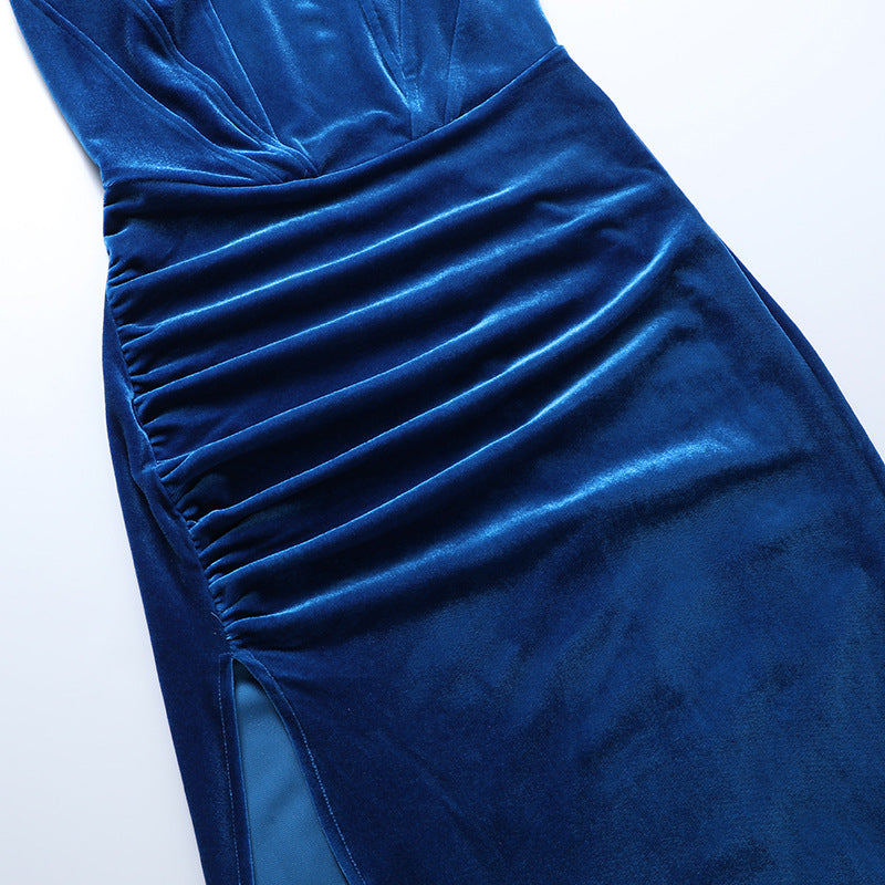 Slim Temperament Split Tube Top Backless Dress