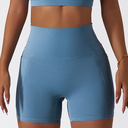 Women's Fashion Sports Shorts High Waist Tight Bottoming