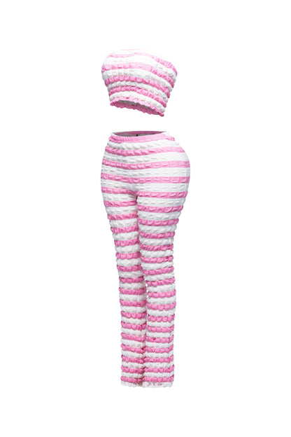 Popcorn Fabric Tube Top And Pants