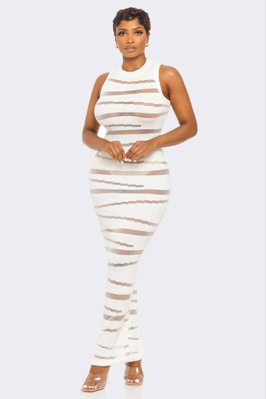 SEE-THROUGH MAXI DRESS