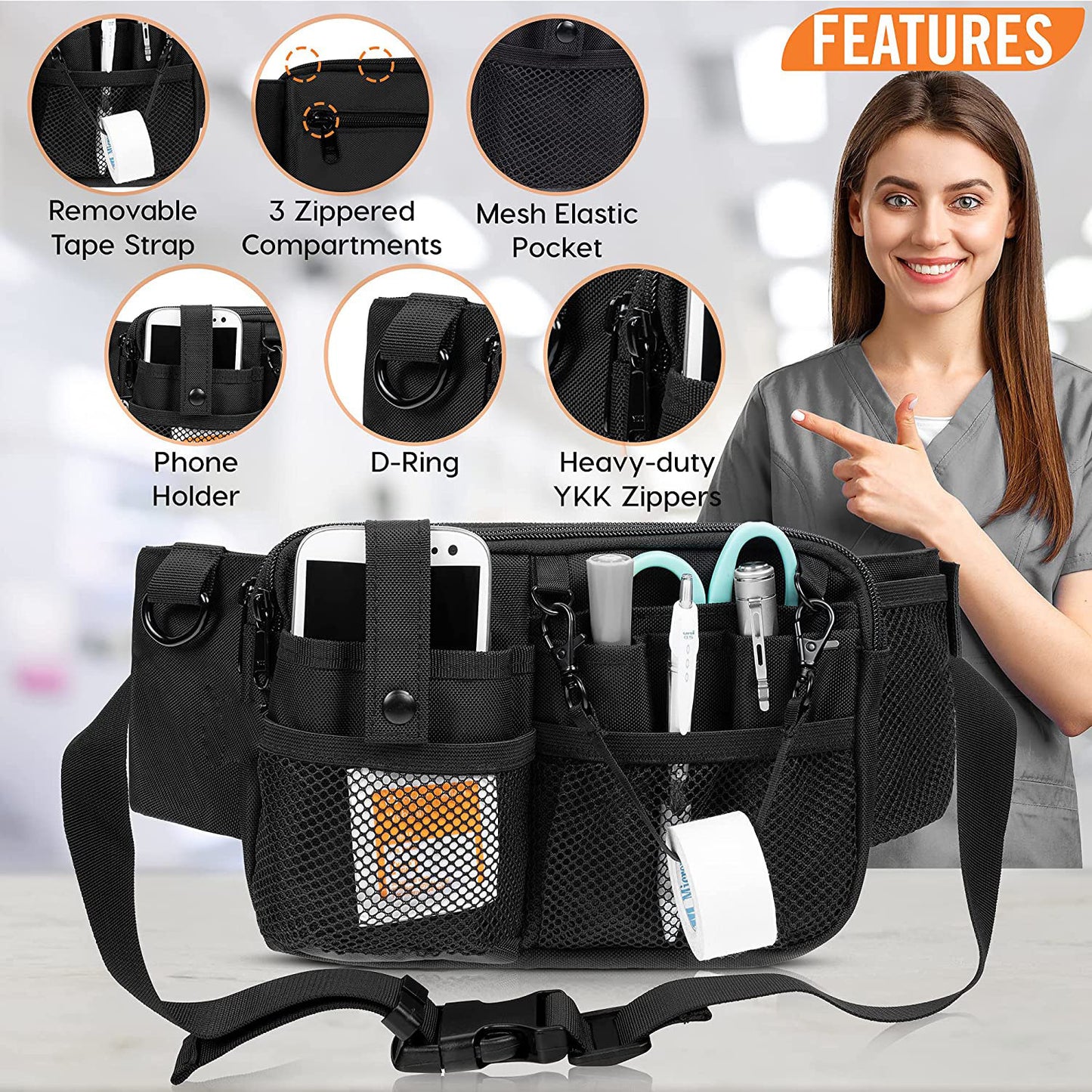 Nurse Tool Storage Waist Bag, Nurse Toolkit, Medical Staff Work