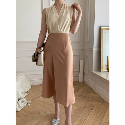 Women's Skirt With Irregular High Waist Was Thin