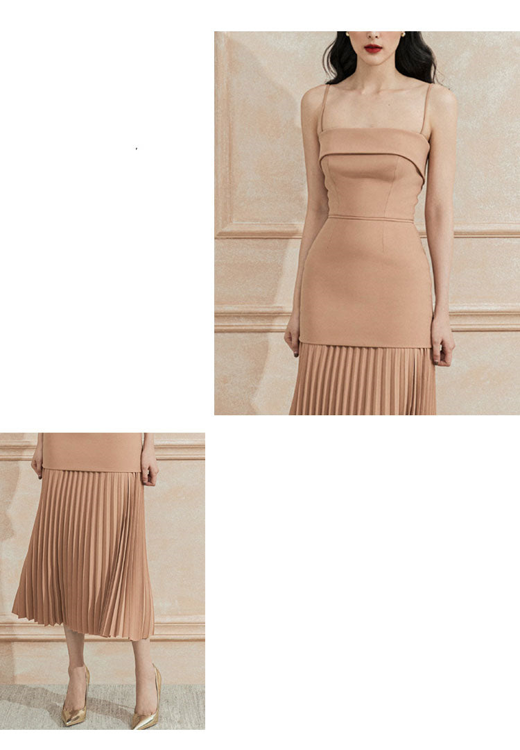 Long Skirt High-quality Temperament Pleated Slim Dress