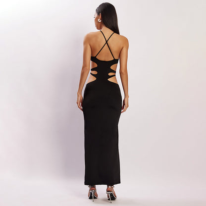 Slim-fit Dress Hollow-out Design Sense Niche