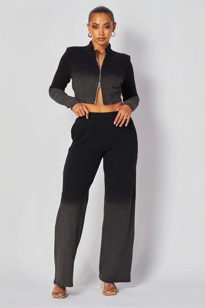 Yael Rib Knit Crop Top and Pants Set