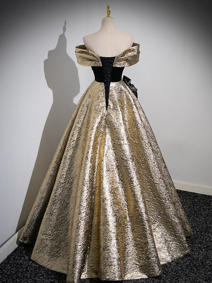 Women's Host Performance Gold Off-shoulder Evening Dress