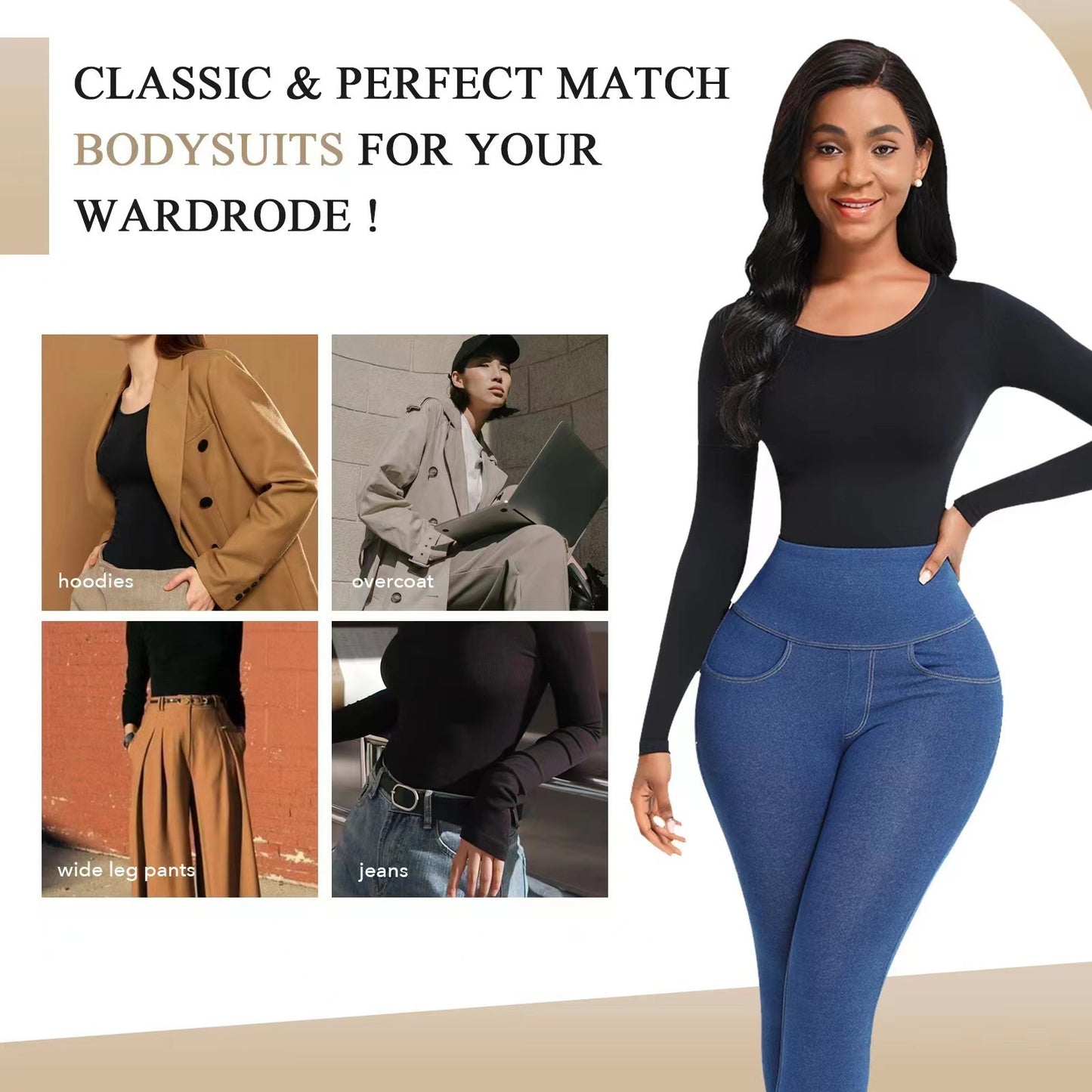 Hip Lifting Long-sleeved Seamless Bodysuit Jumpsuit