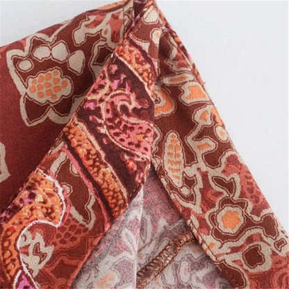 Women's Knotted Printed Irregular Fashion Skirt