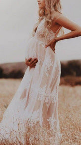 Sling Deep V Mesh Embroidered Dress