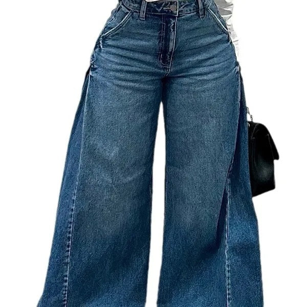 Loose Wide Leg Jeans Stitching Bell-bottom Pants