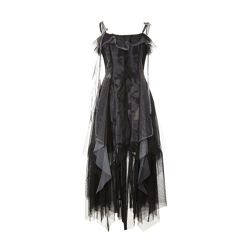 Summer Women's Irregular French Strap Long Dress