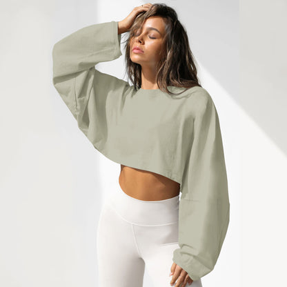Round Neck Sweater Short Sports Bottoming Shirt